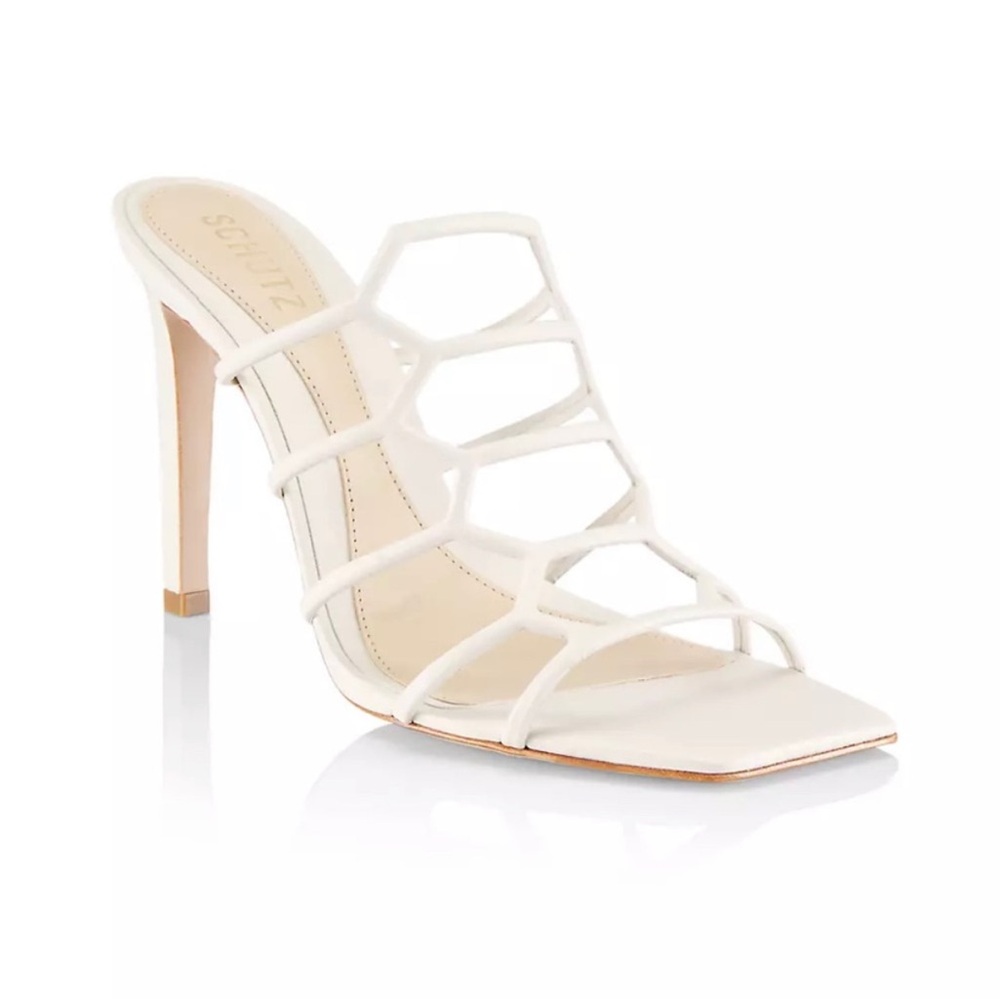 SCHUTZ Julianna Weekend Napa Women's Cream Cage Heels